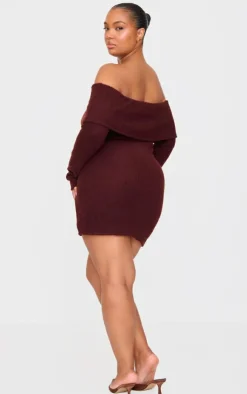 Plus Soft Touch Bardot Mini Dress-PrettyLittleThing Sale