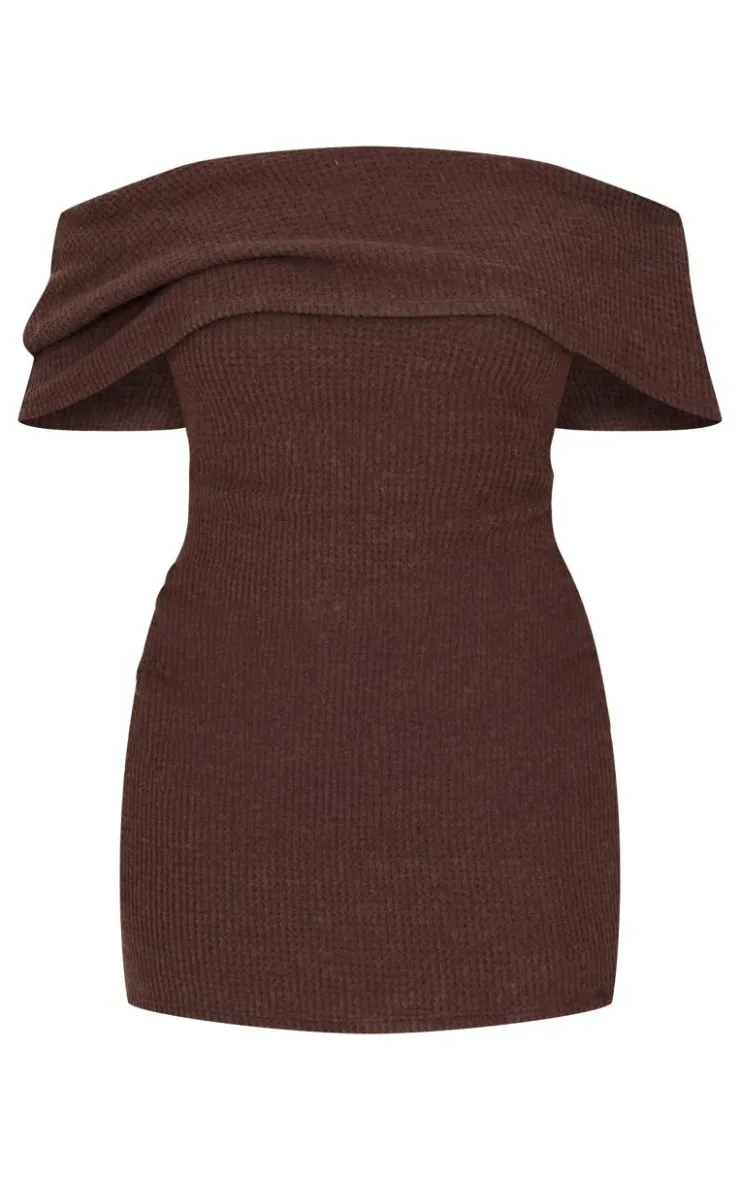 Plus Brushed Rib Asymmetric Bodycon Dress-PrettyLittleThing Best