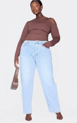 PrettyLittleThing Snatched*Plus Contour Long Sleeve Knot Detail Top