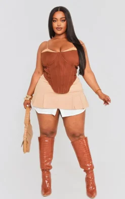 PrettyLittleThing Corsets*Plus Contrast Corset Top