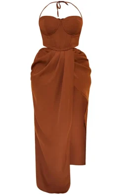 Plus Corset Ruched Maxi Dress-PrettyLittleThing