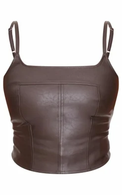 PrettyLittleThing Corsets*Plus Faux Leather Square Neck Long Corset