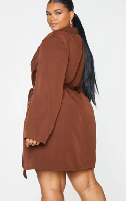 Plus Tie Waist Blazer Dress-PrettyLittleThing Outlet
