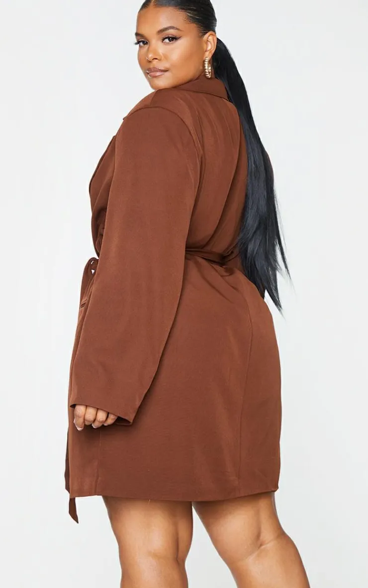 Plus Tie Waist Blazer Dress-PrettyLittleThing Outlet