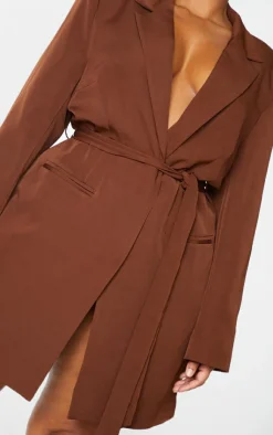 Plus Tie Waist Blazer Dress-PrettyLittleThing Outlet