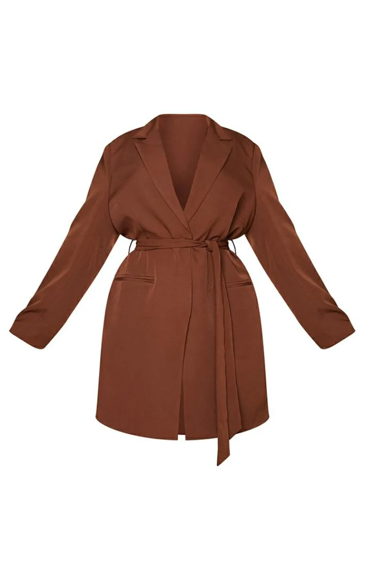 Plus Tie Waist Blazer Dress-PrettyLittleThing Outlet