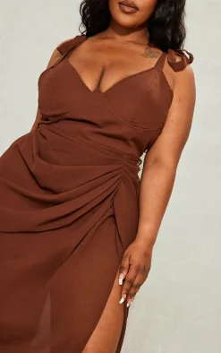 Plus Underwire Detail Draped Midi Dress-PrettyLittleThing New