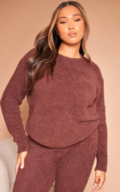PrettyLittleThing Christmas Day Outfits*Plus Cosy Long Sleeve Pajama Top