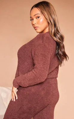 PrettyLittleThing Christmas Day Outfits*Plus Cosy Long Sleeve Pajama Top