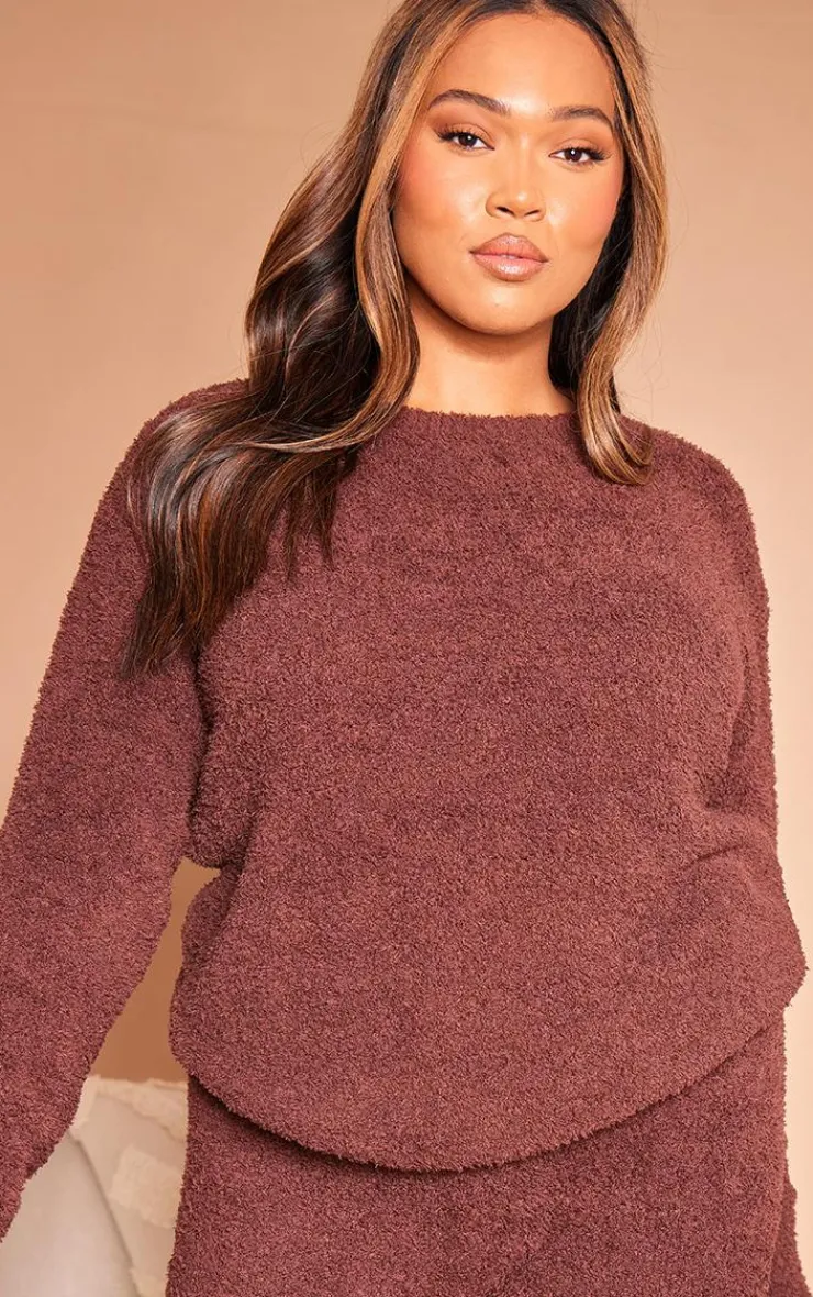 PrettyLittleThing Christmas Day Outfits*Plus Cosy Long Sleeve Pajama Top