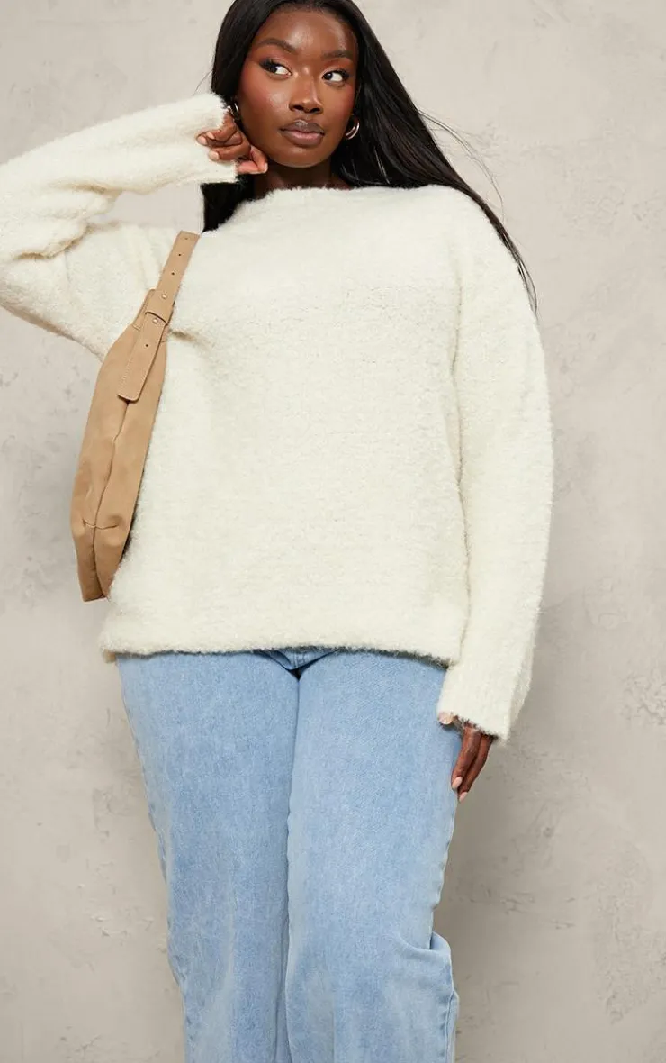 PrettyLittleThing Oversized Sweaters*Plus Bobble Knit Oversized Sweater