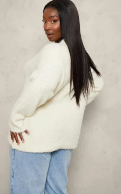 PrettyLittleThing Oversized Sweaters*Plus Bobble Knit Oversized Sweater