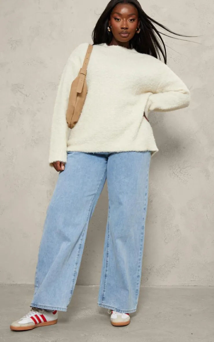 PrettyLittleThing Oversized Sweaters*Plus Bobble Knit Oversized Sweater