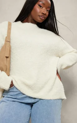 PrettyLittleThing Oversized Sweaters*Plus Bobble Knit Oversized Sweater
