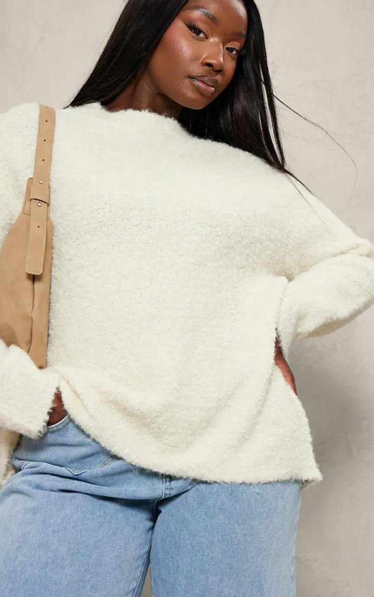 PrettyLittleThing Oversized Sweaters*Plus Bobble Knit Oversized Sweater