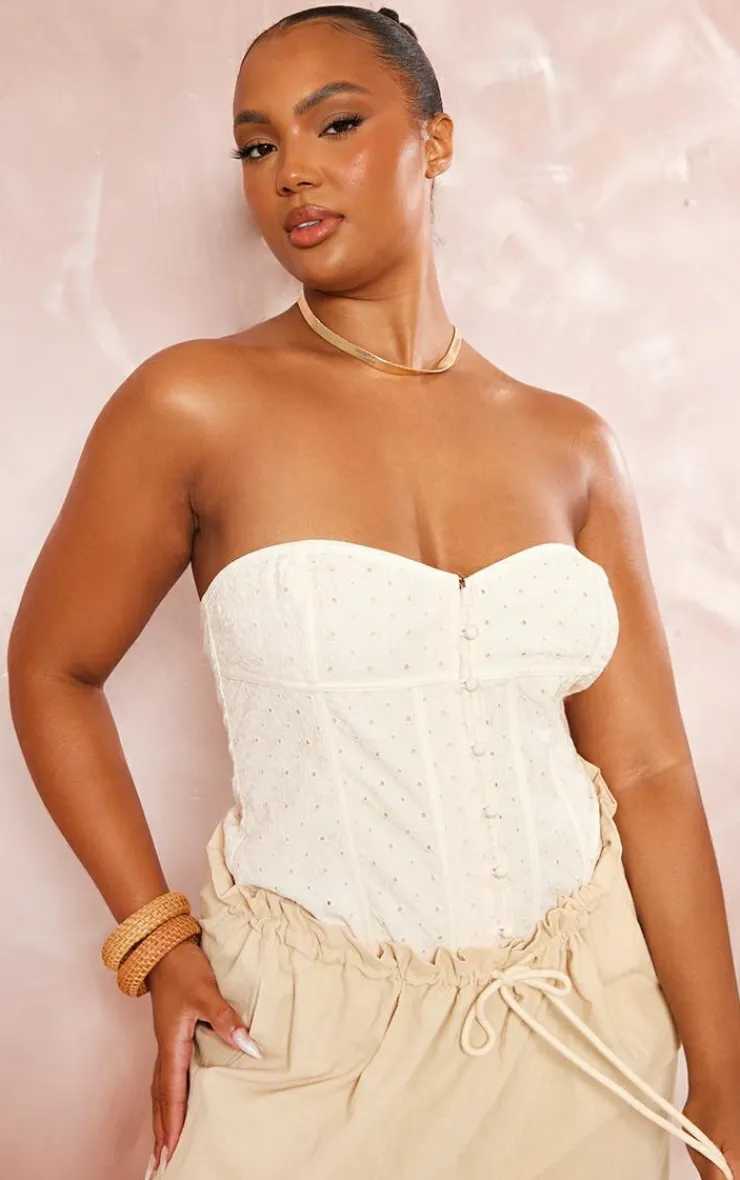 PrettyLittleThing Corsets*Plus Broderie Bandeau Corset