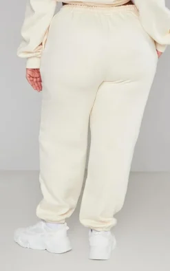 Plus Cream Casual Sweat Sweatpants