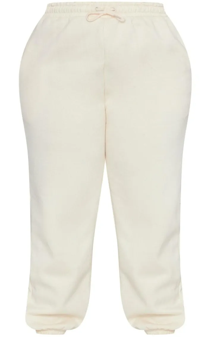 Plus Cream Casual Sweat Sweatpants