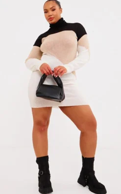 Plus Color Block Knitted Midi Dress-PrettyLittleThing Best