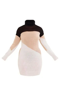 Plus Color Block Knitted Midi Dress-PrettyLittleThing Best