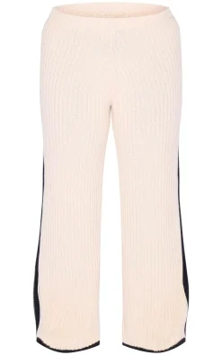 PrettyLittleThing Knitted Two Piece Sets*Plus Contrast Stitch Wide Leg Pants