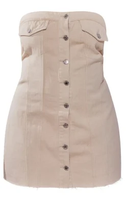 Plus Corset Button Up Bodycon Dress-PrettyLittleThing Best
