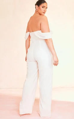 Plus Dobby Mesh Corset Jumpsuit-PrettyLittleThing