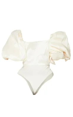 Plus Extreme Puff Sleeve Bodysuit-PrettyLittleThing Outlet