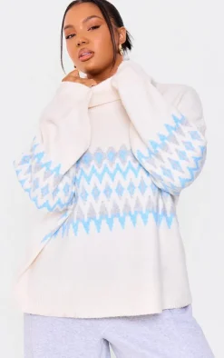 PrettyLittleThing Sweaters*Plus Fairisle Roll Neck Christmas Sweater