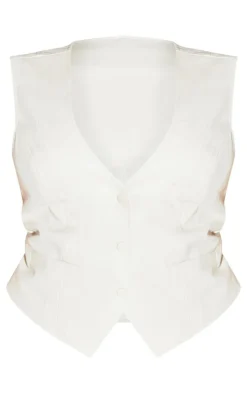 PrettyLittleThing Sleeveless Tops*Plus Faux Leather Fitted Vest