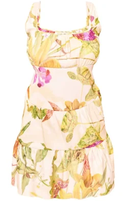 Plus Floral Print Ruched Bust Mini Dress-PrettyLittleThing Best
