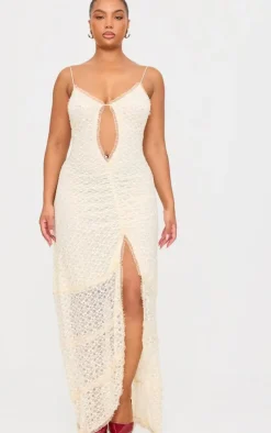 Plus Lace Mesh Cut Out Maxi Dress-PrettyLittleThing New