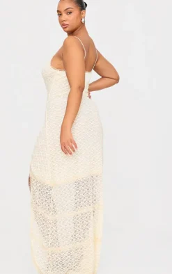Plus Lace Mesh Cut Out Maxi Dress-PrettyLittleThing New
