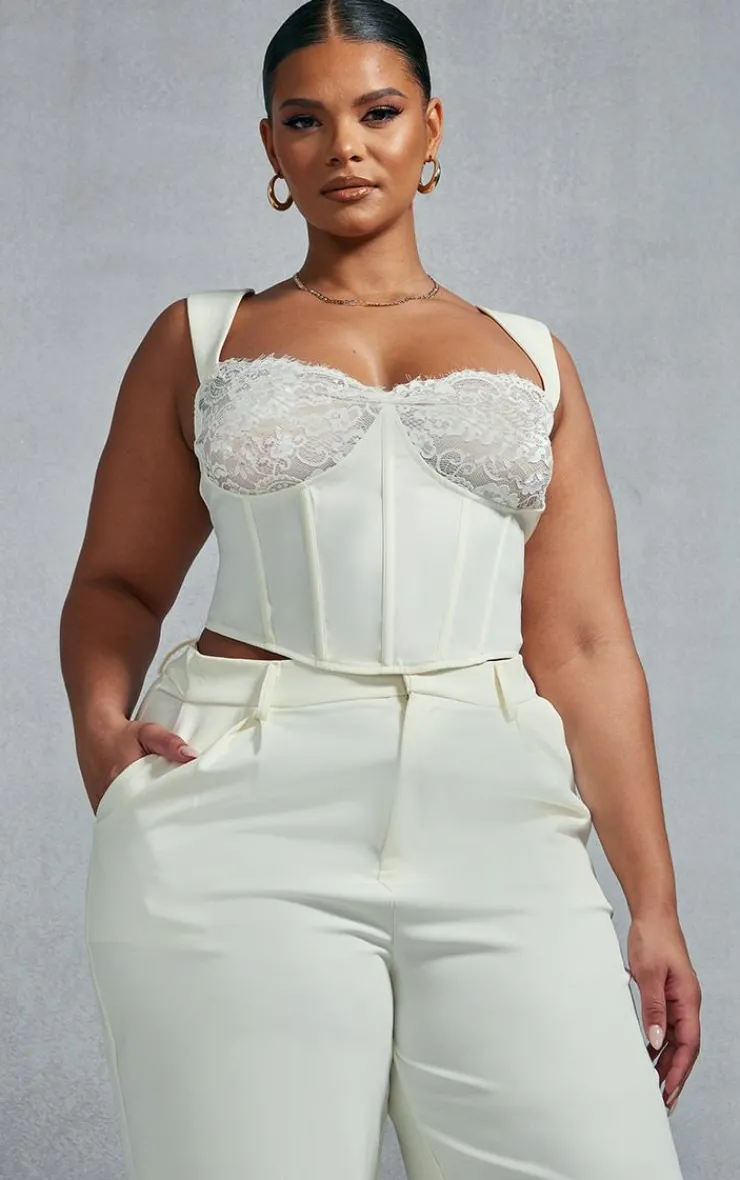 PrettyLittleThing Corsets*Plus Lace Trim Corset Top