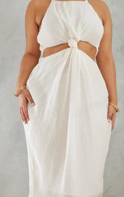 Plus Plisse Knot Detail Midi Dress-PrettyLittleThing Clearance