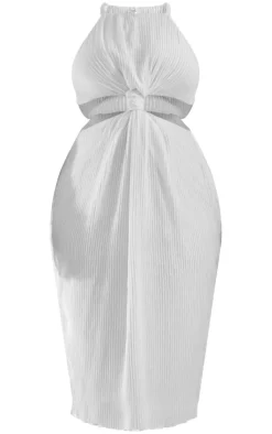 Plus Plisse Knot Detail Midi Dress-PrettyLittleThing Clearance