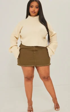 PrettyLittleThing Sweaters*Plus Rib Knit Open Back Cropped Sweater