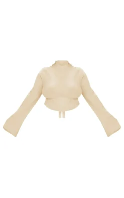 PrettyLittleThing Sweaters*Plus Rib Knit Open Back Cropped Sweater