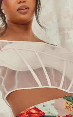 PrettyLittleThing Corsets*Plus Satin Sheer Panel Corset