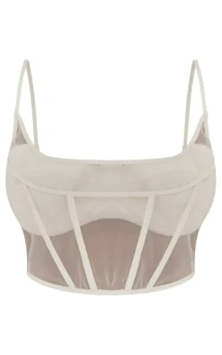 PrettyLittleThing Corsets*Plus Satin Sheer Panel Corset