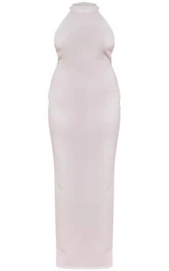 Plus Scuba High Neck Cross Back Maxi Dress-PrettyLittleThing Sale