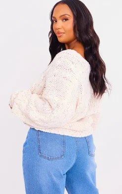 PrettyLittleThing Cardigans*Plus Space Dye Chunky Knit Cardigan