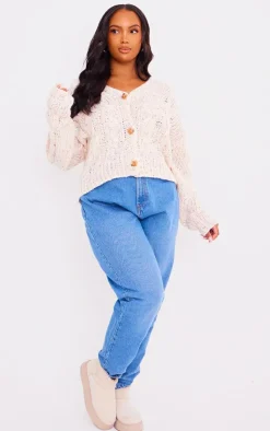 PrettyLittleThing Cardigans*Plus Space Dye Chunky Knit Cardigan