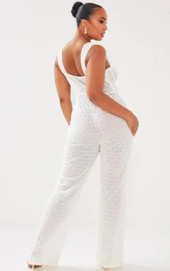 Plus Textured Corset Jumpsuit-PrettyLittleThing New