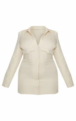 Plus Woven Cut Out Tie Back Blazer Dress-PrettyLittleThing Discount