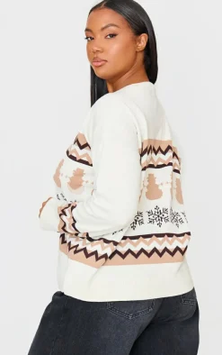 PrettyLittleThing Oversized Sweaters*Plus Zig Zag Snowflake Oversized Christmas Sweater