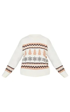 PrettyLittleThing Oversized Sweaters*Plus Zig Zag Snowflake Oversized Christmas Sweater