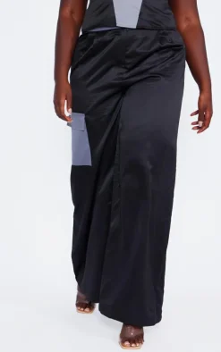 Clearance PrettyLittleThing Plus Pocket Detail Tailored Cargo Pants Dark Grey