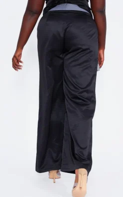 Clearance PrettyLittleThing Plus Pocket Detail Tailored Cargo Pants Dark Grey
