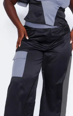 Clearance PrettyLittleThing Plus Pocket Detail Tailored Cargo Pants Dark Grey